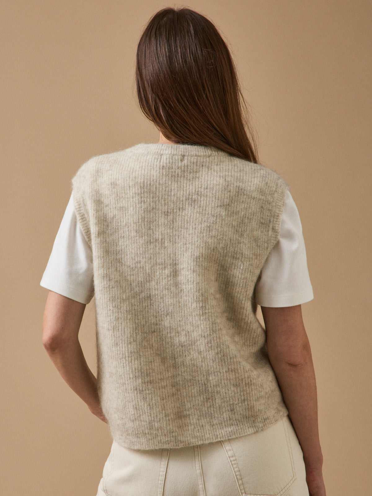 Gilet sans manches femme laine et mohair