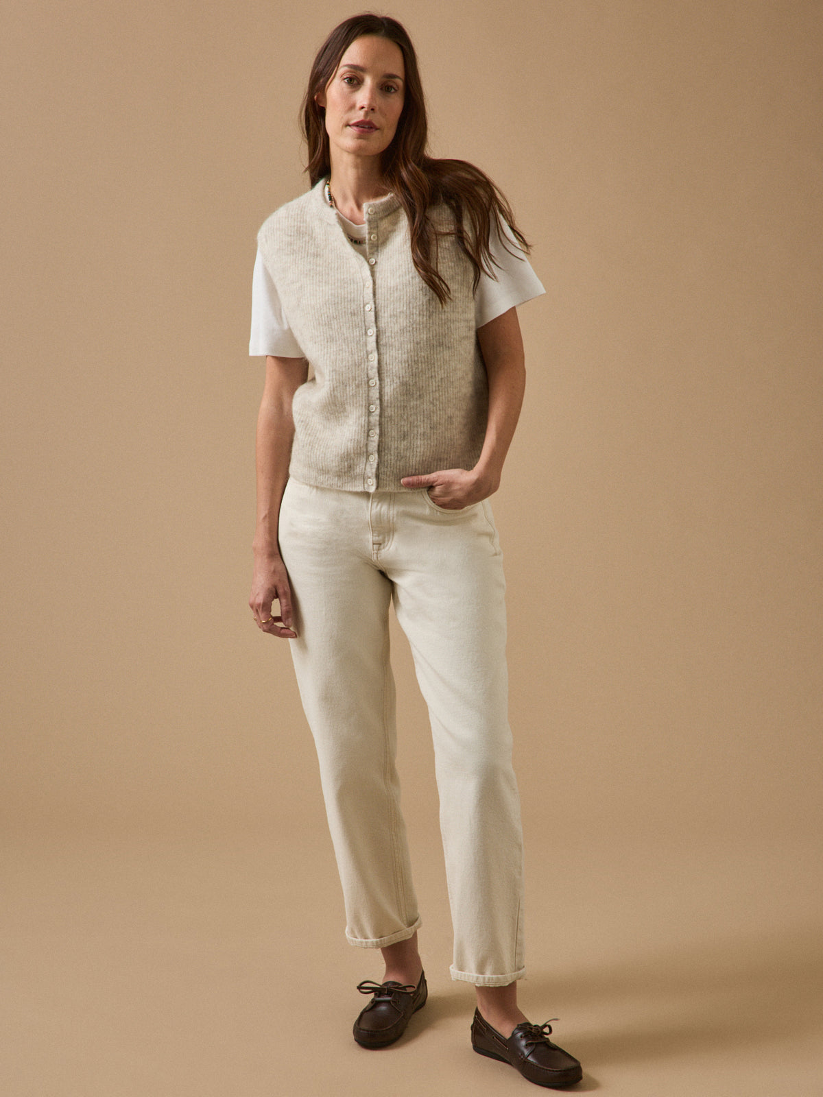 Gilet sans manches femme laine et mohair