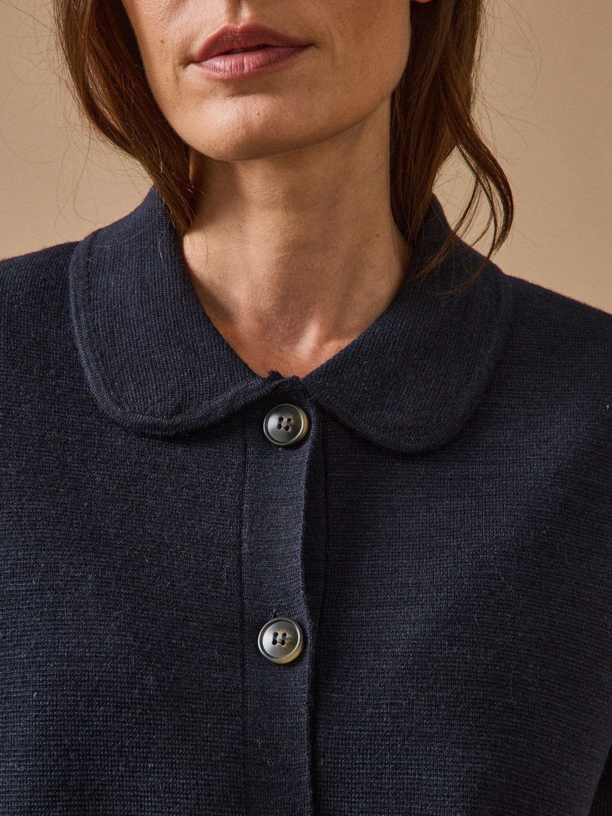 Gilet col chemise maille milano femme