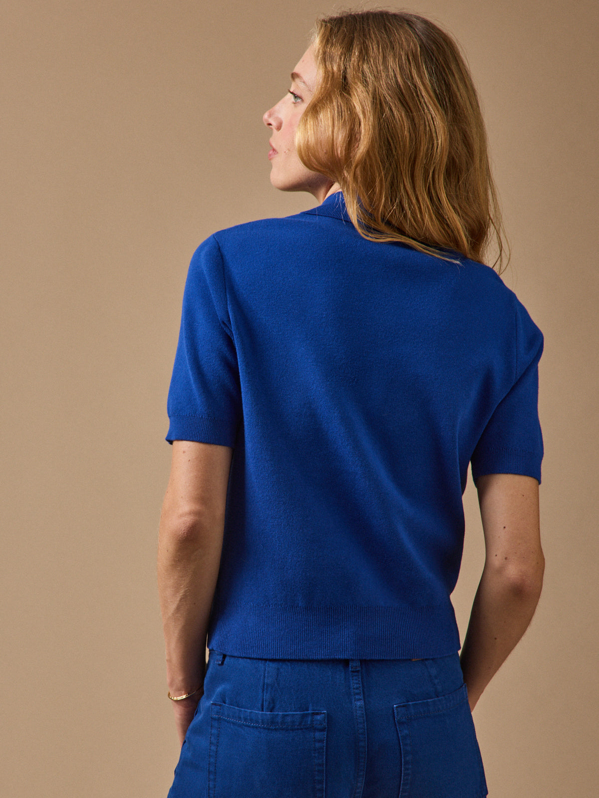 Gilet col polo femme coton biologique