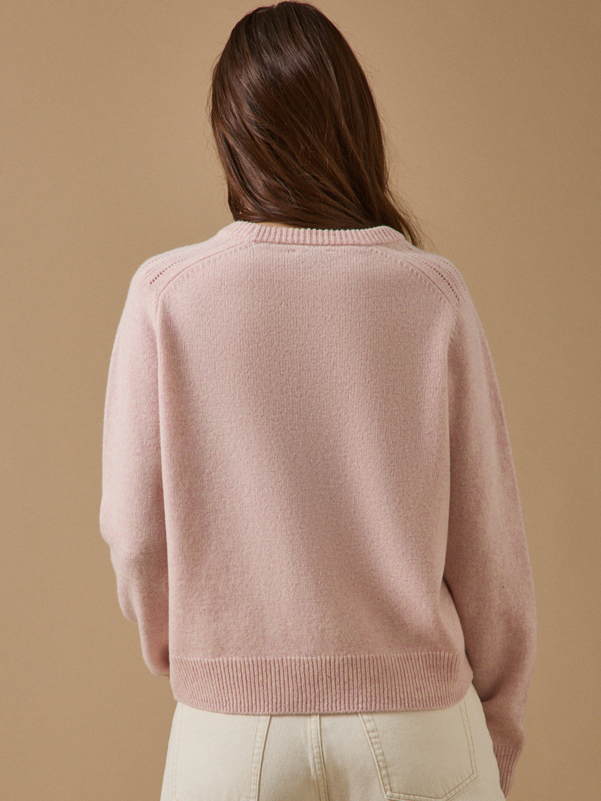 Pull col rond femme laine mérinos RWS*