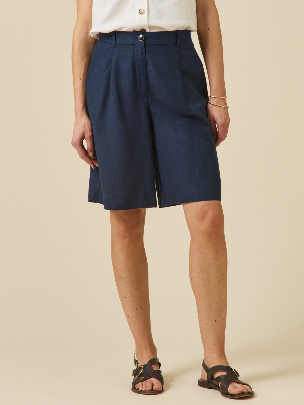 Bermuda femme lin et viscose