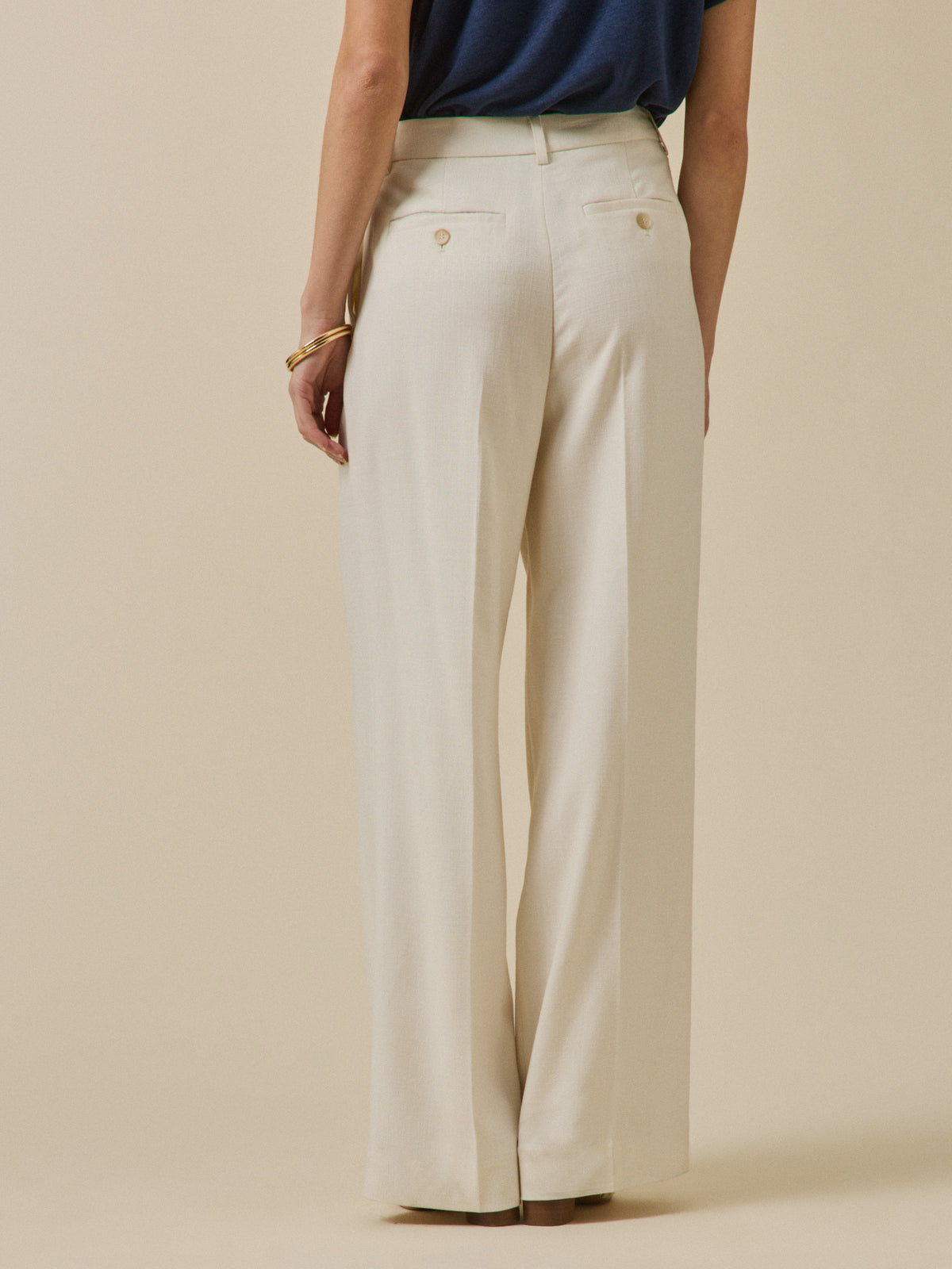 Pantalon extra large tissu natté femme Ava