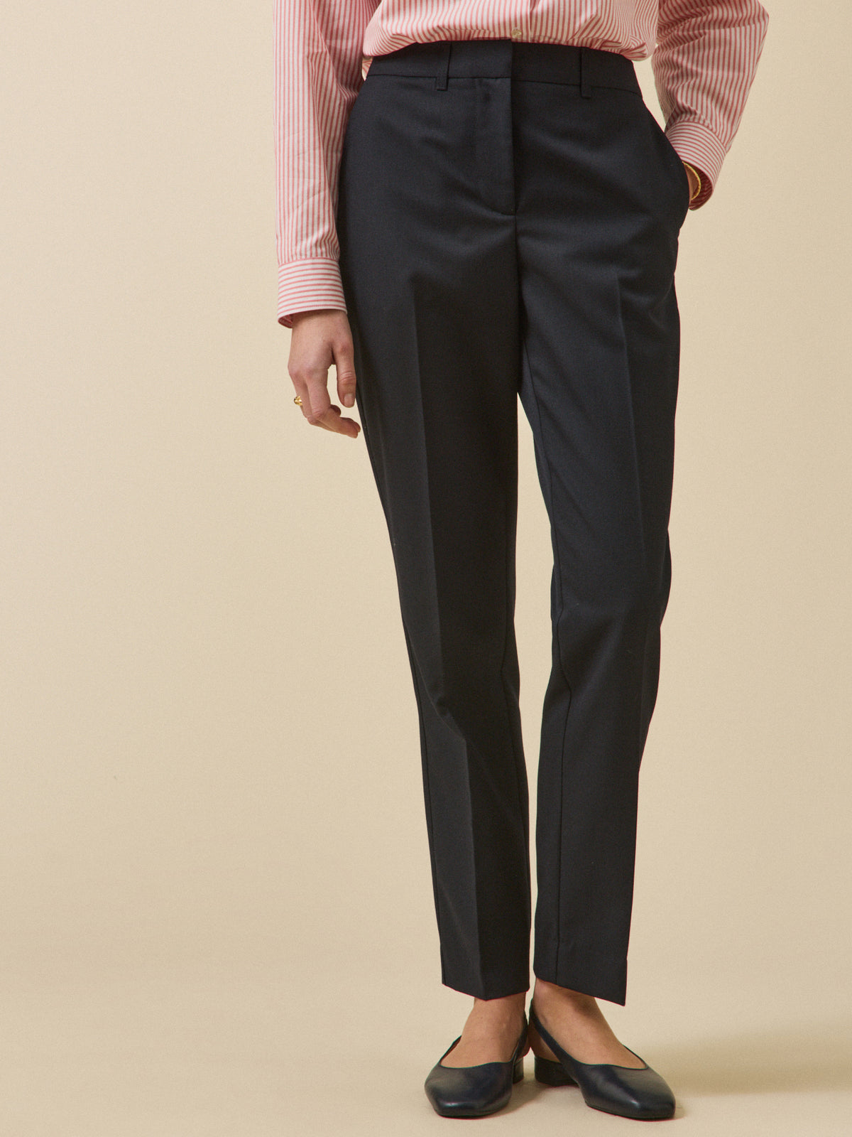 Pantalon cigarette lainage uni femme Léa