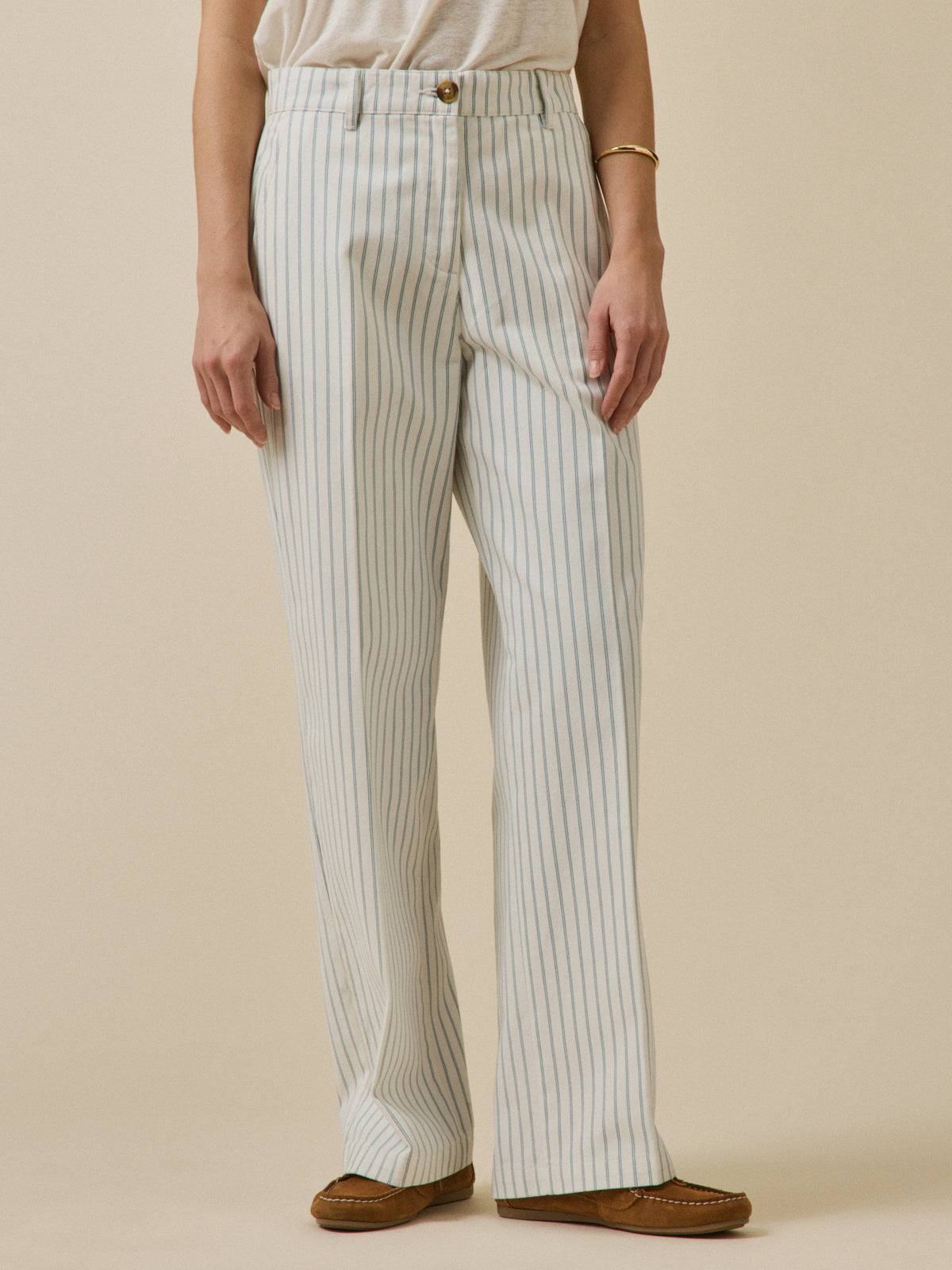 Pantalon large rayé femme Clara