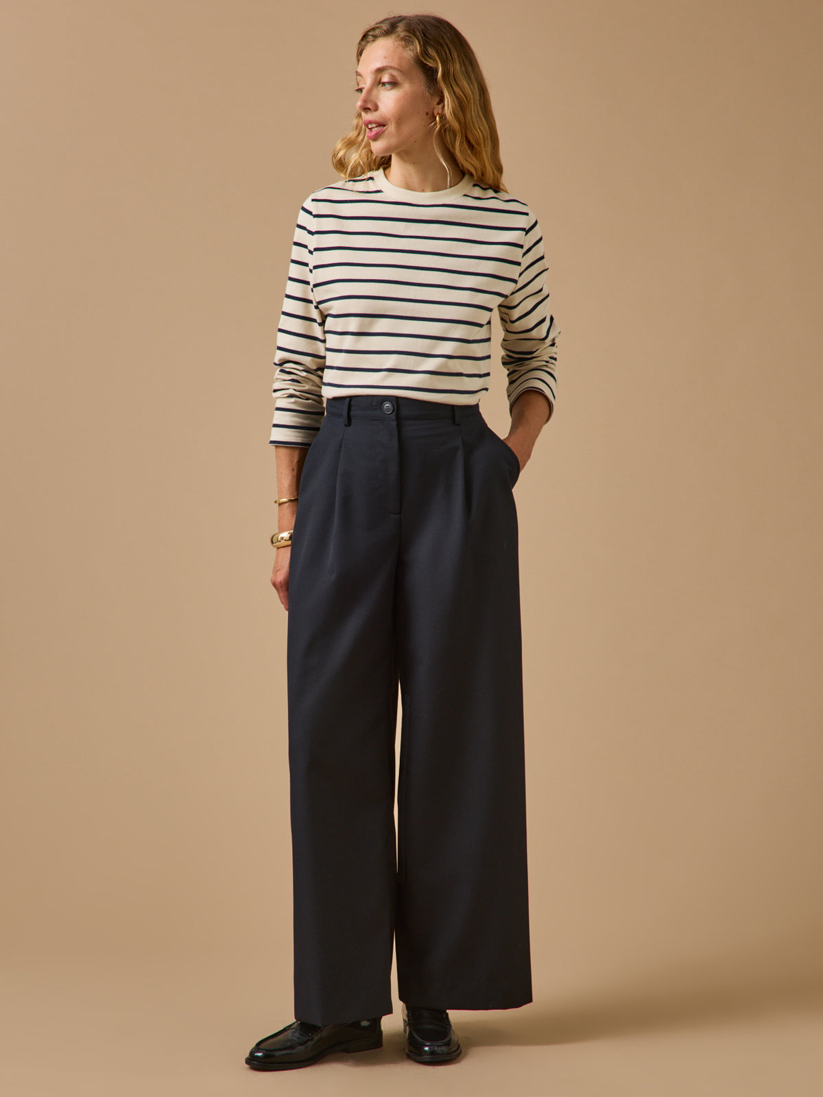 Pantalon large laine froide femme Agnès