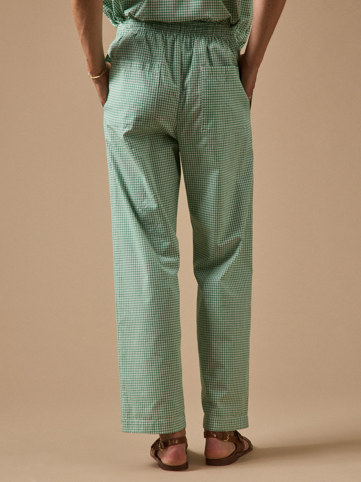 Pantalon droit mini carreaux femme Agathe