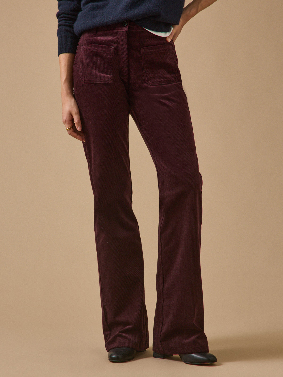 Pantalon flare femme Suzanne velours