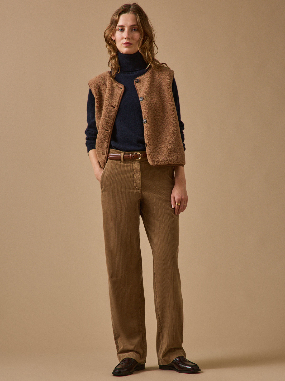 Pantalon chino velours femme Marina