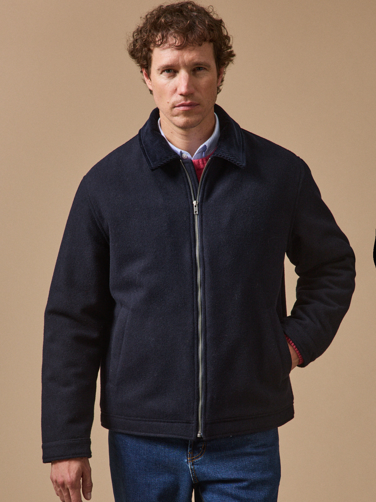 Blouson aviateur lainage chaud homme