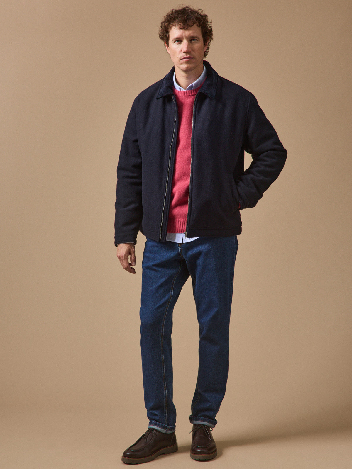 Blouson aviateur lainage chaud homme