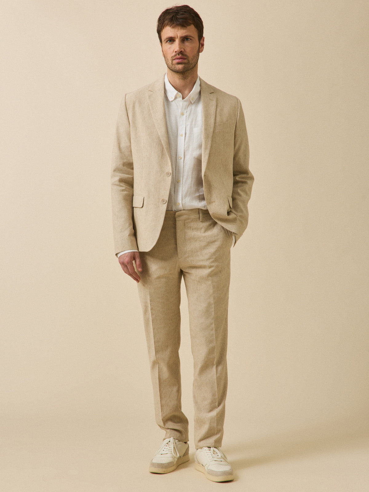 Veste de costume homme lin mélangé