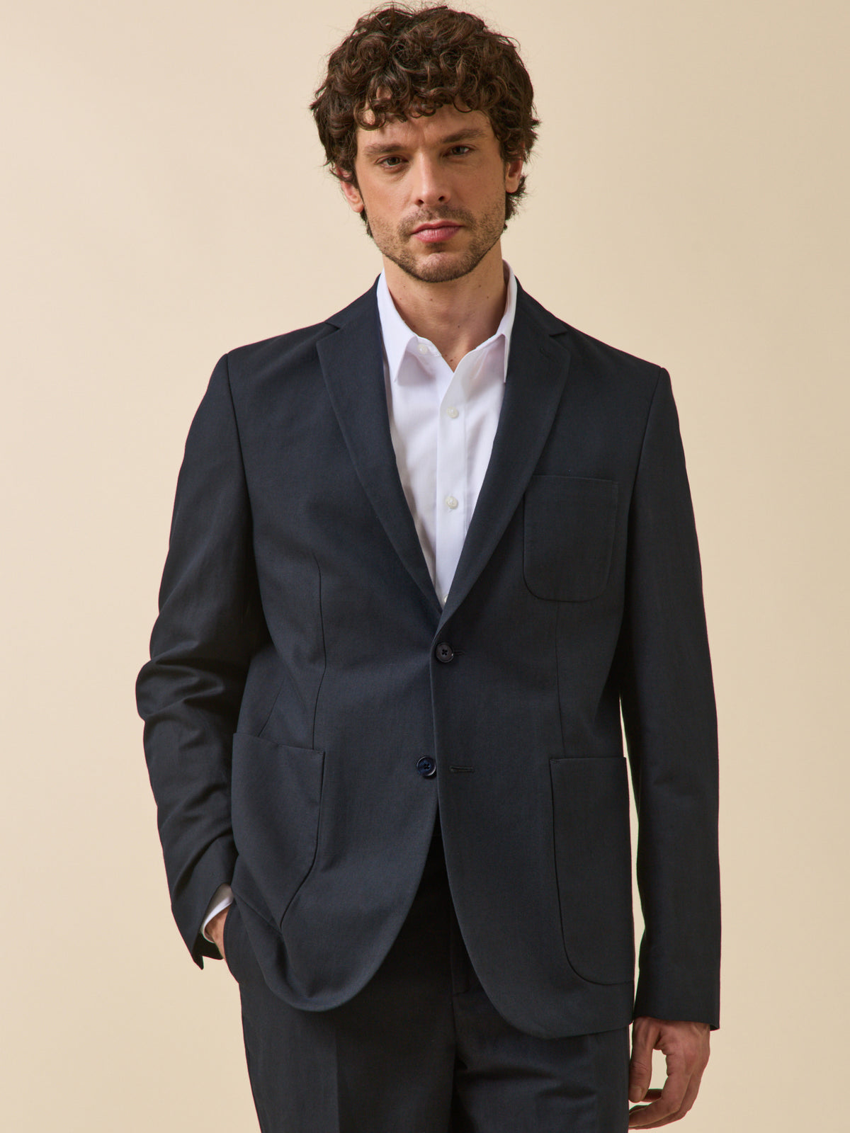 Veste de costume homme coton et lin