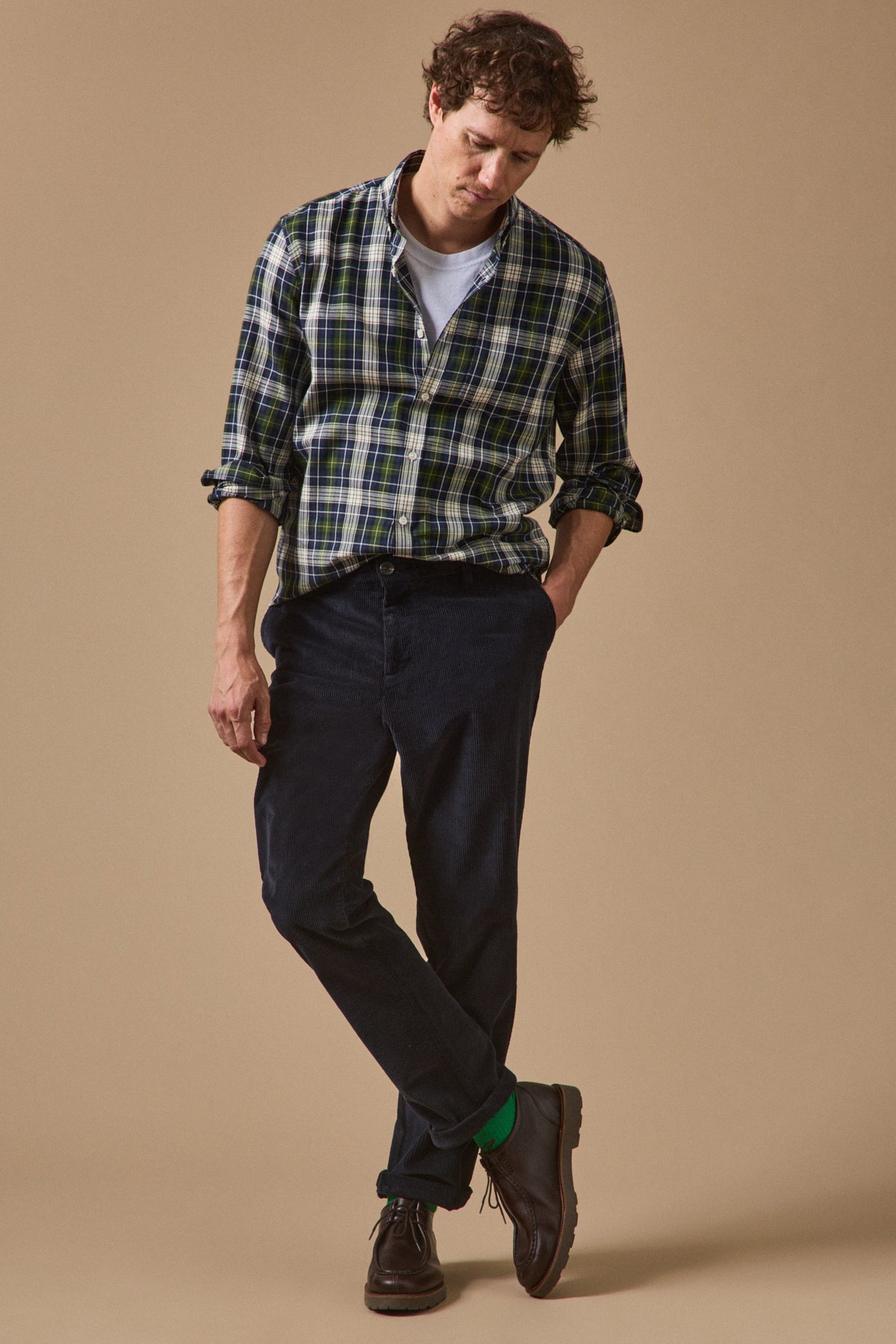 Pantalon taille élastiquée velours homme