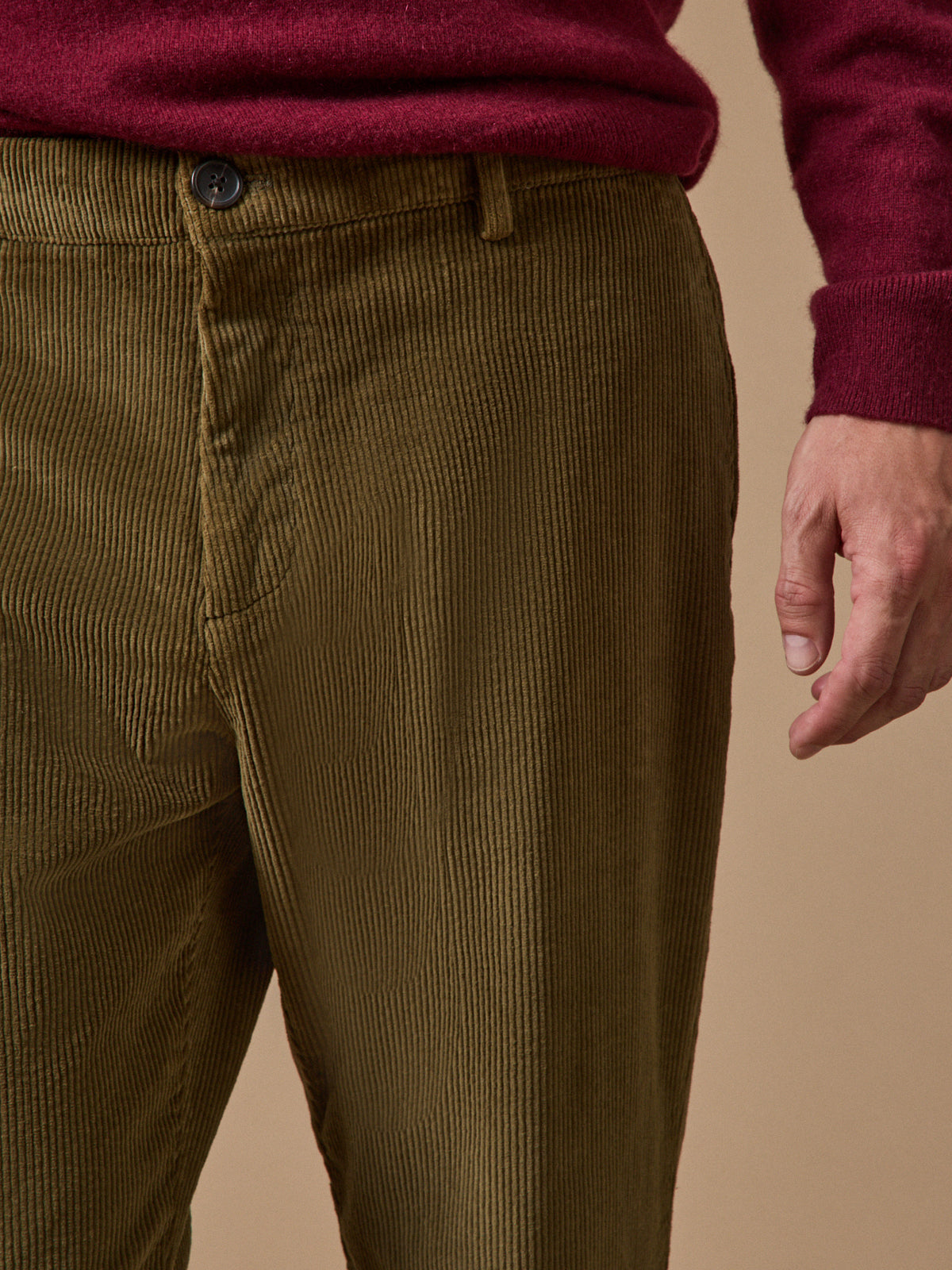 Pantalon taille élastiquée velours homme