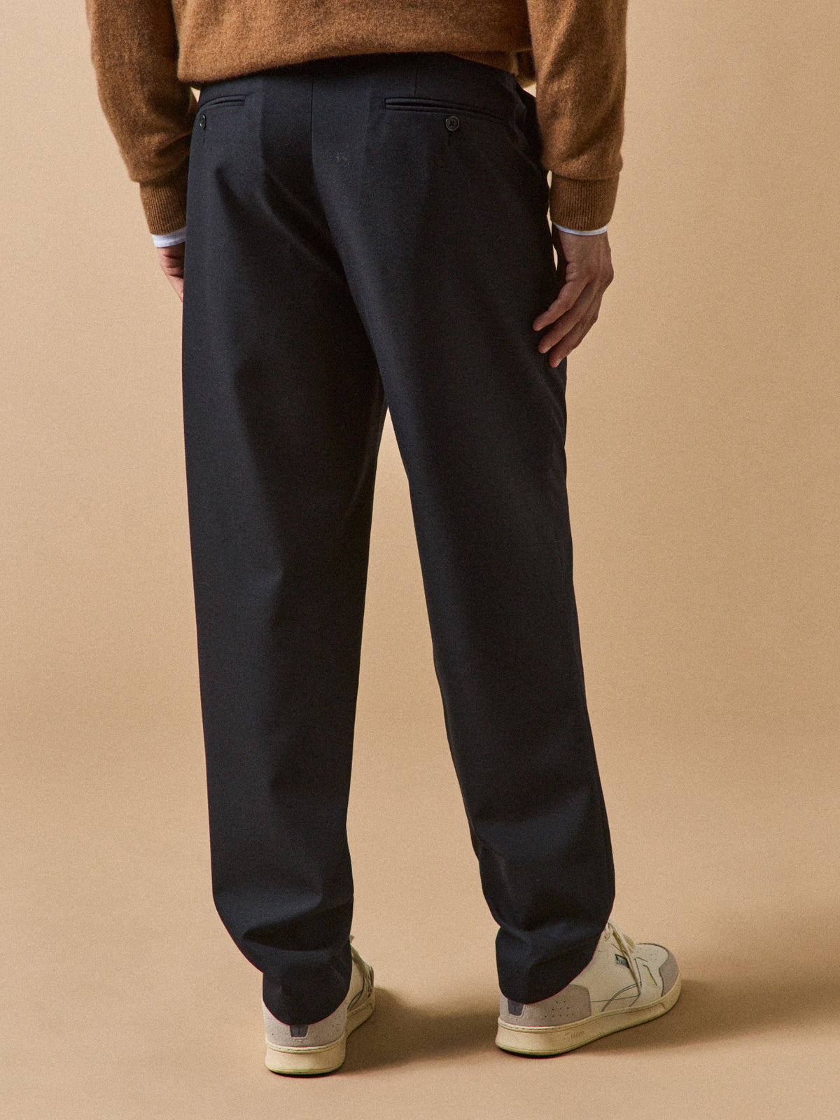 Pantalon à pinces lainage uni homme