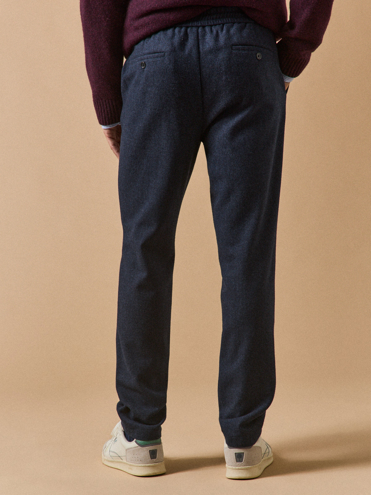 Pantalon taille élastiquée lainage homme
