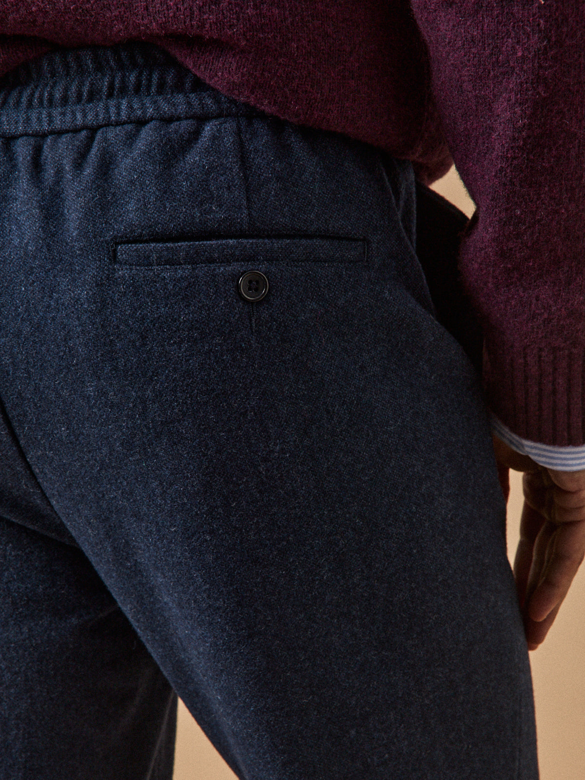 Pantalon taille élastiquée lainage homme