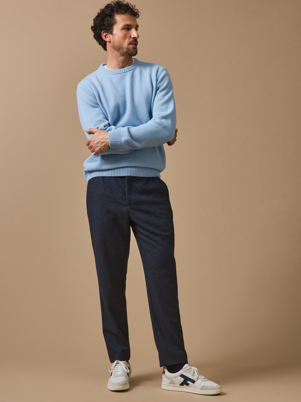 Pantalon taille élastiquée lainage homme