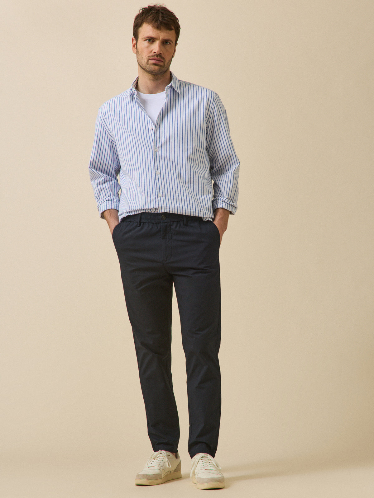 Pantalon taille élastiquée popeline craquante homme