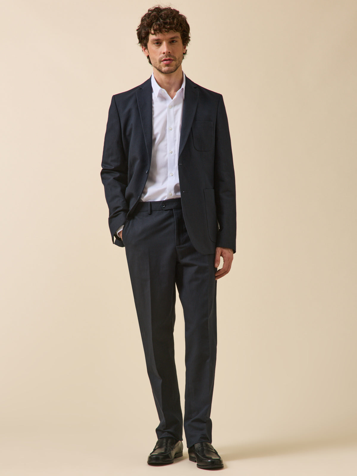 Pantalon de costume homme coton et lin
