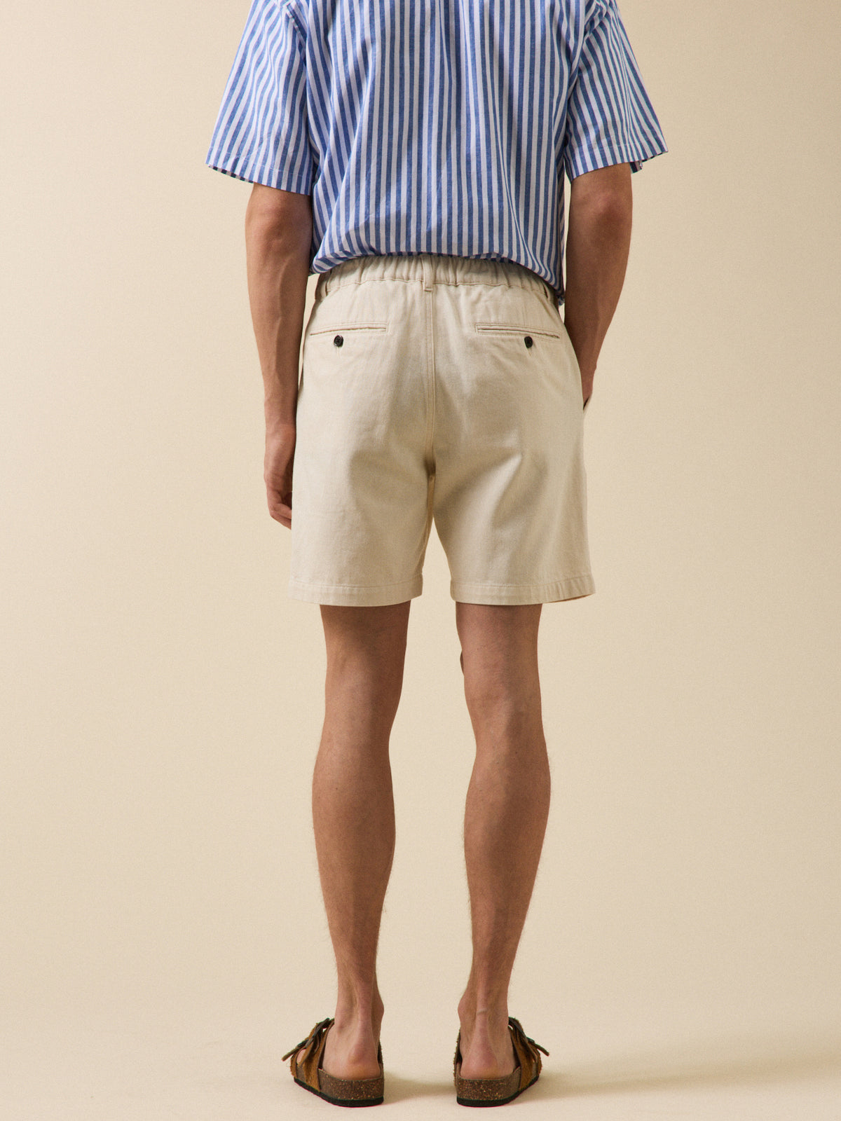 Bermuda sergé homme taille élastiquée