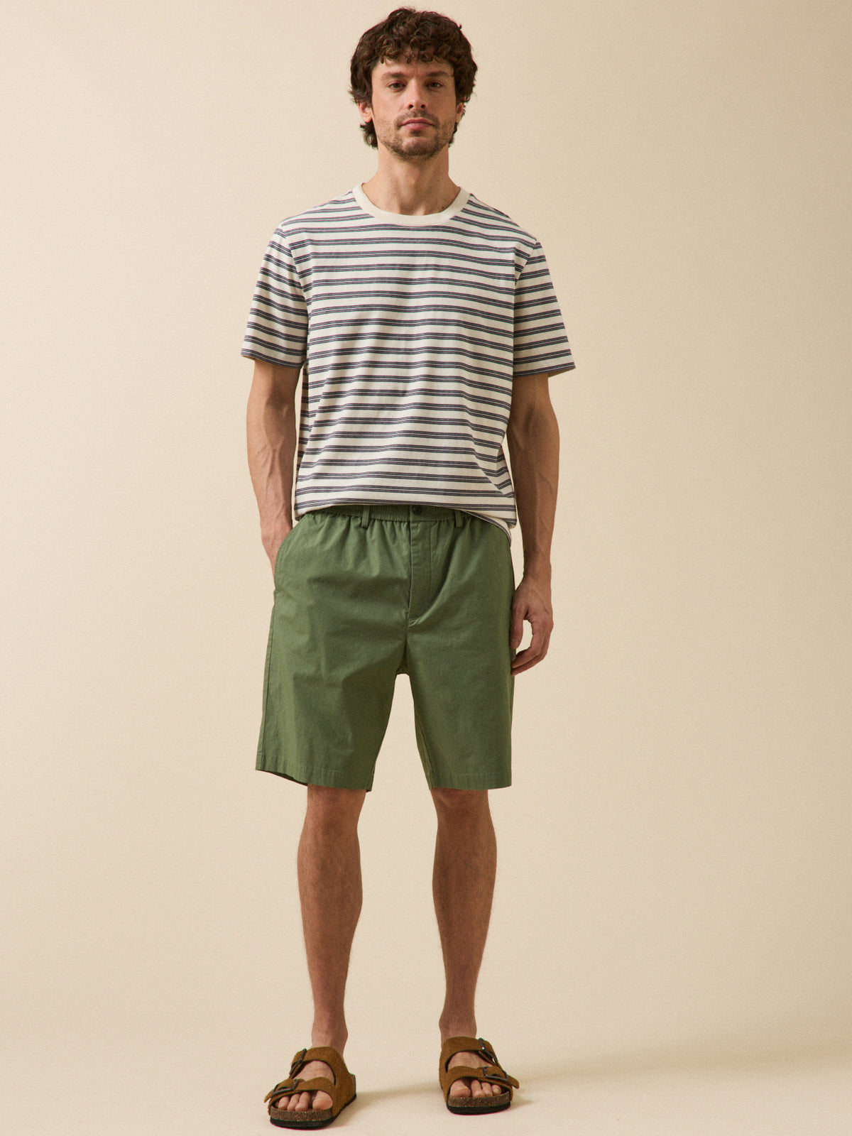 Bermuda taille élastiquée popeline craquante homme