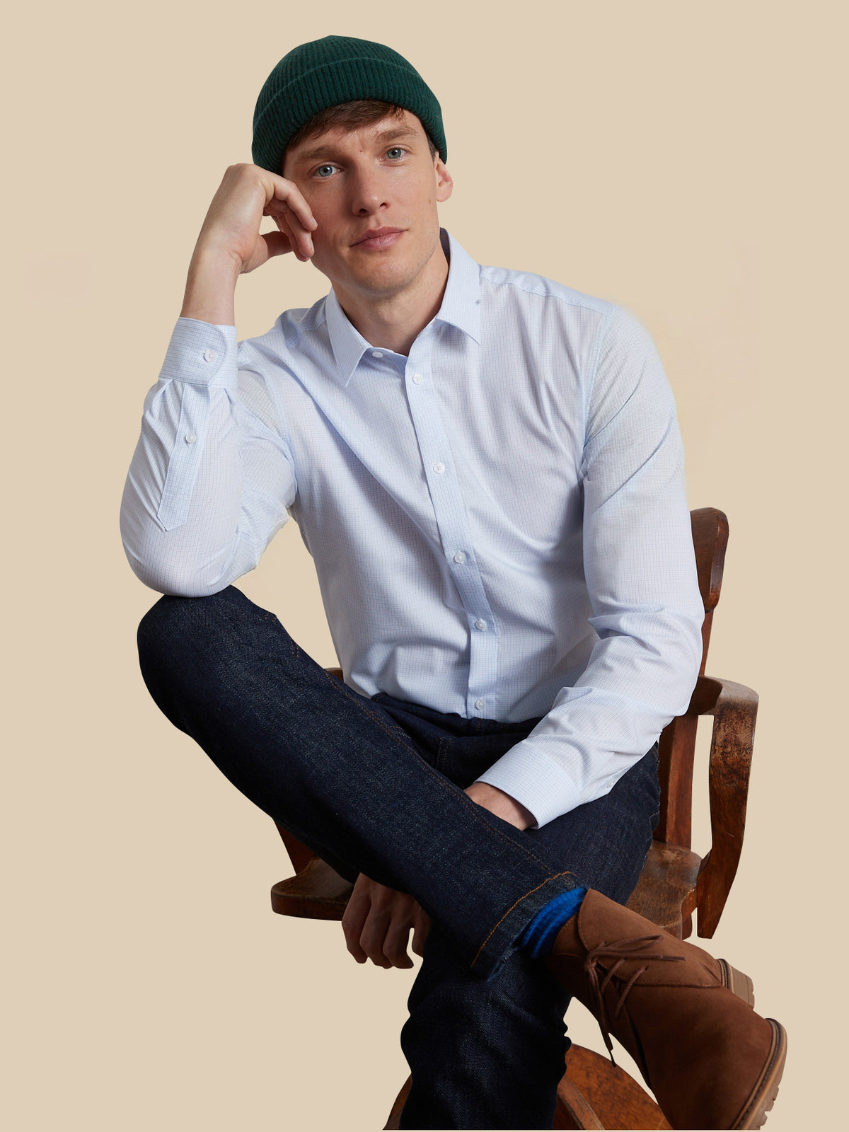 Chemise mini carreaux homme Slim Fit
