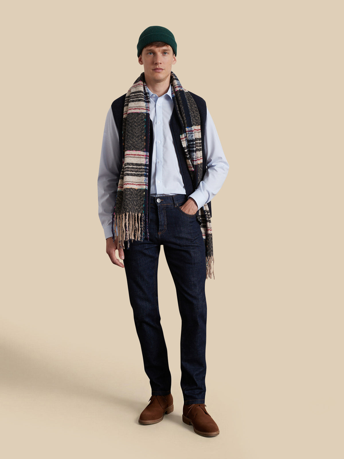 Chemise mini carreaux homme Slim Fit