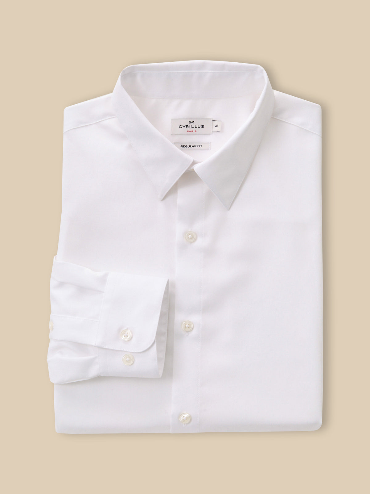 Chemise unie coton twill Regular Fit homme non iron