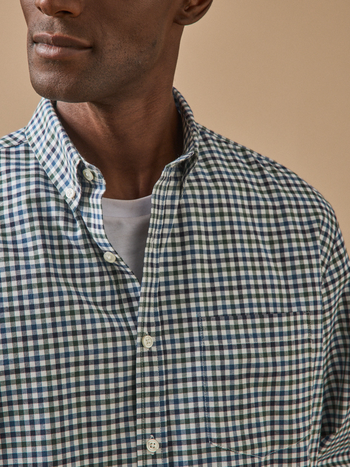 Chemise oxford carreaux homme coupe contemporaine