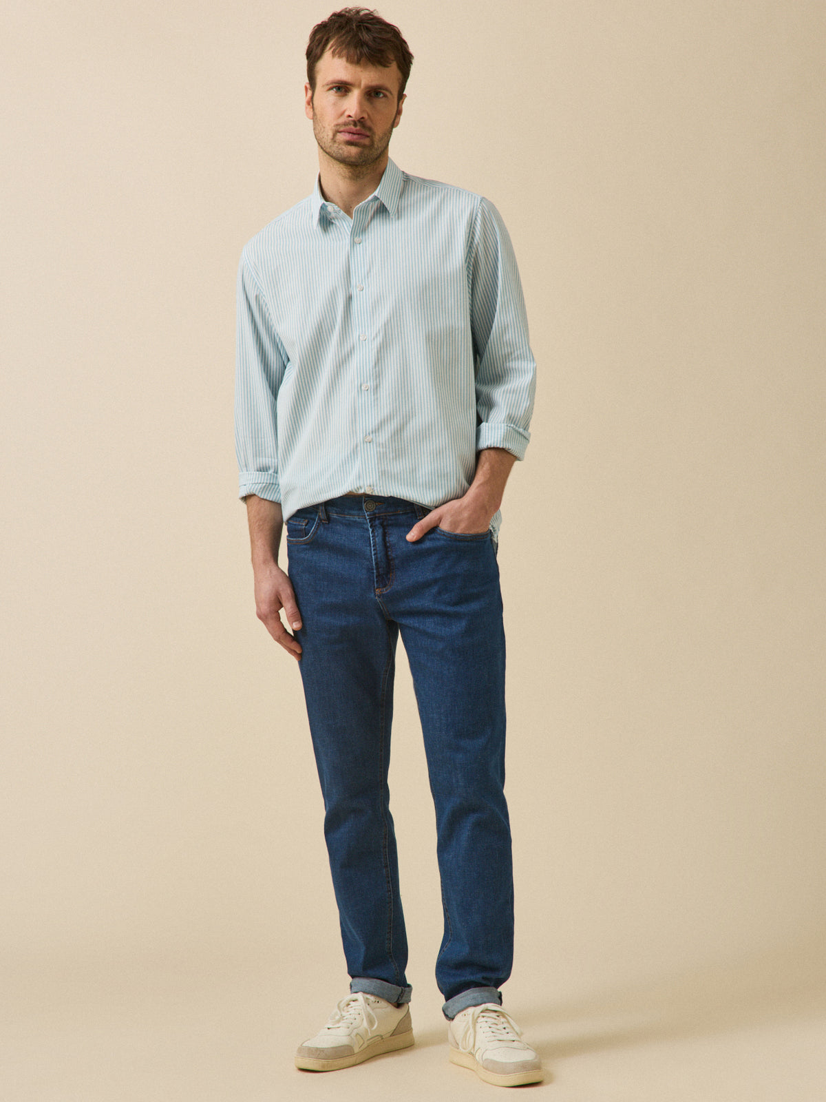 Chemise rayée homme coupe contemporaine