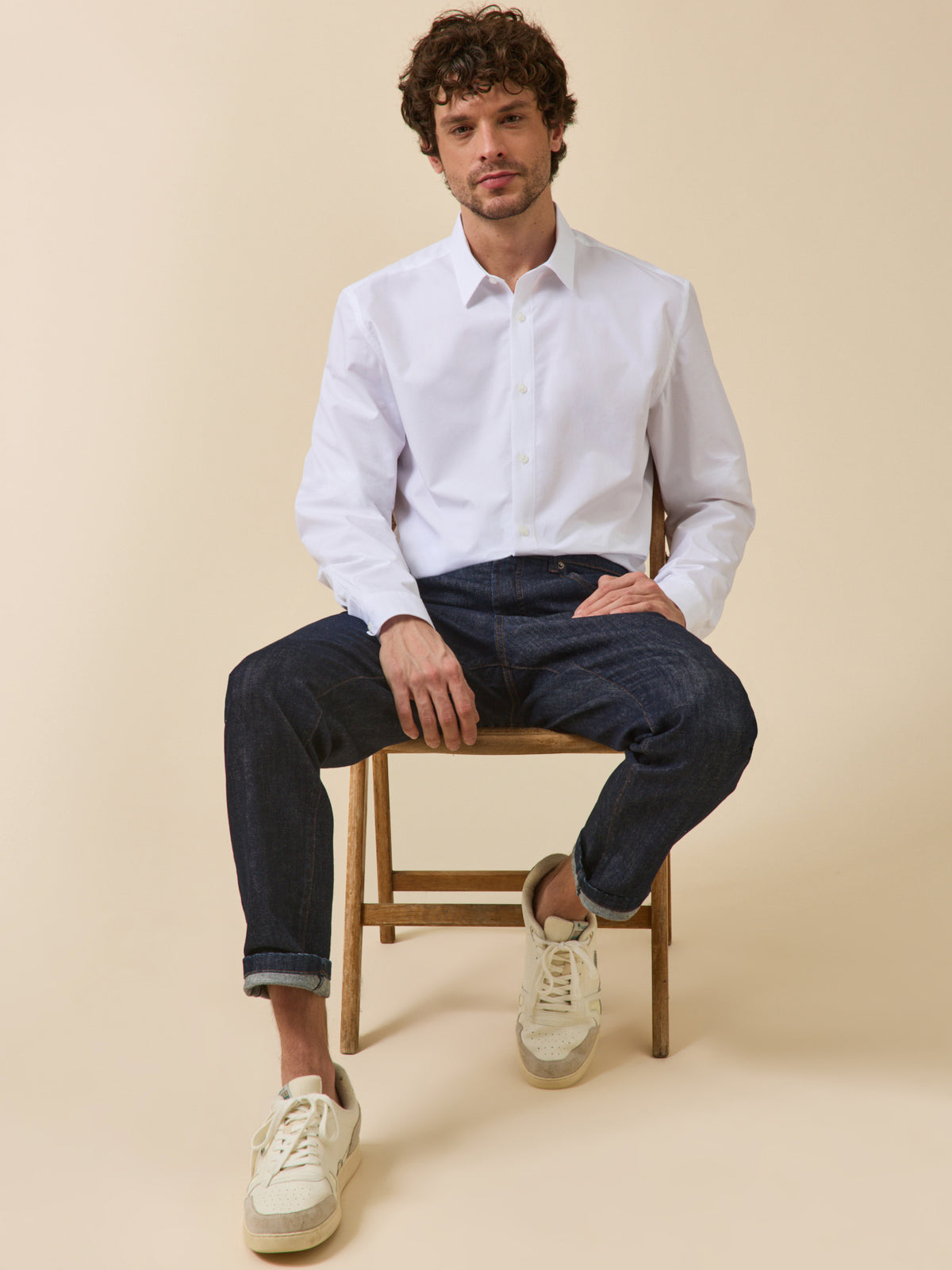 Chemise popeline unie homme coupe ajustée