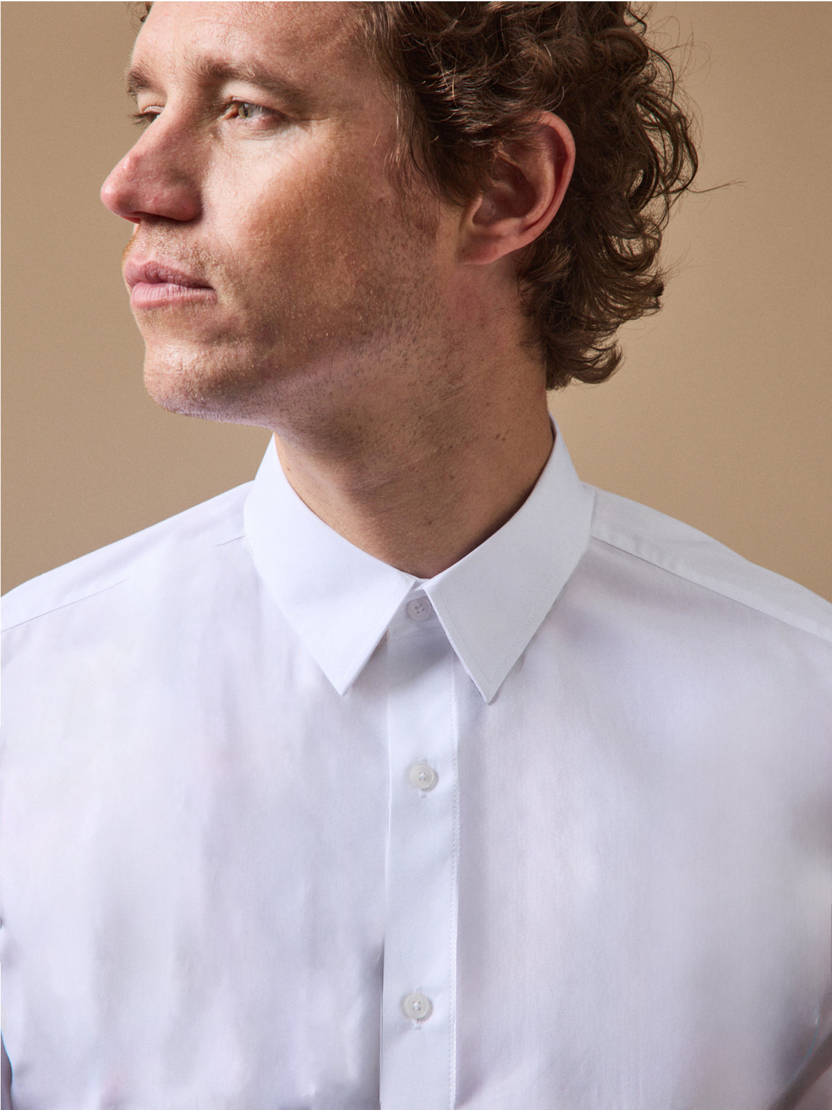 Chemise popeline unie homme coupe contemporaine