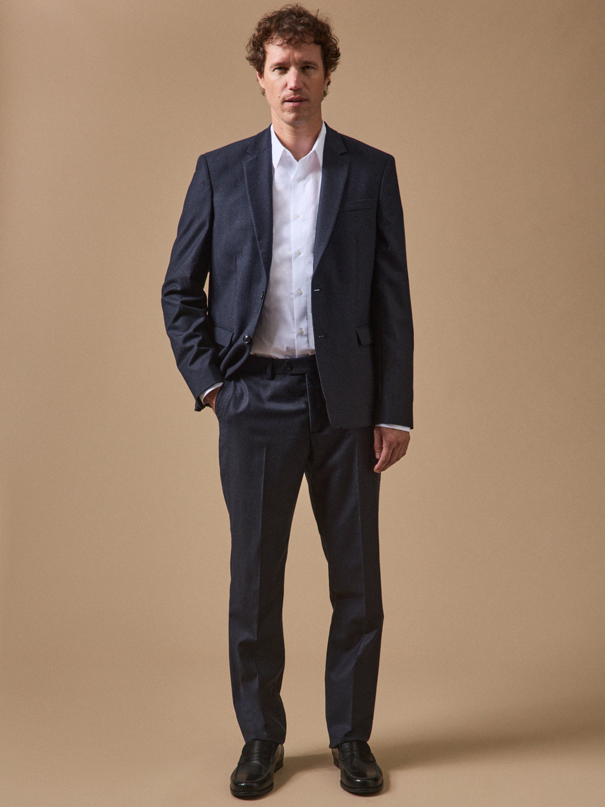 Chemise popeline unie homme coupe contemporaine