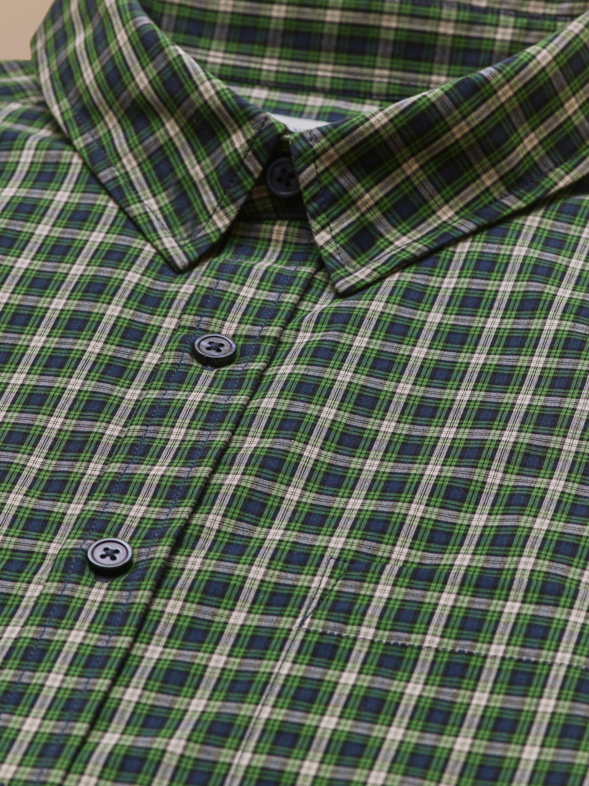 Chemise popeline carreaux homme - coupe ajustée