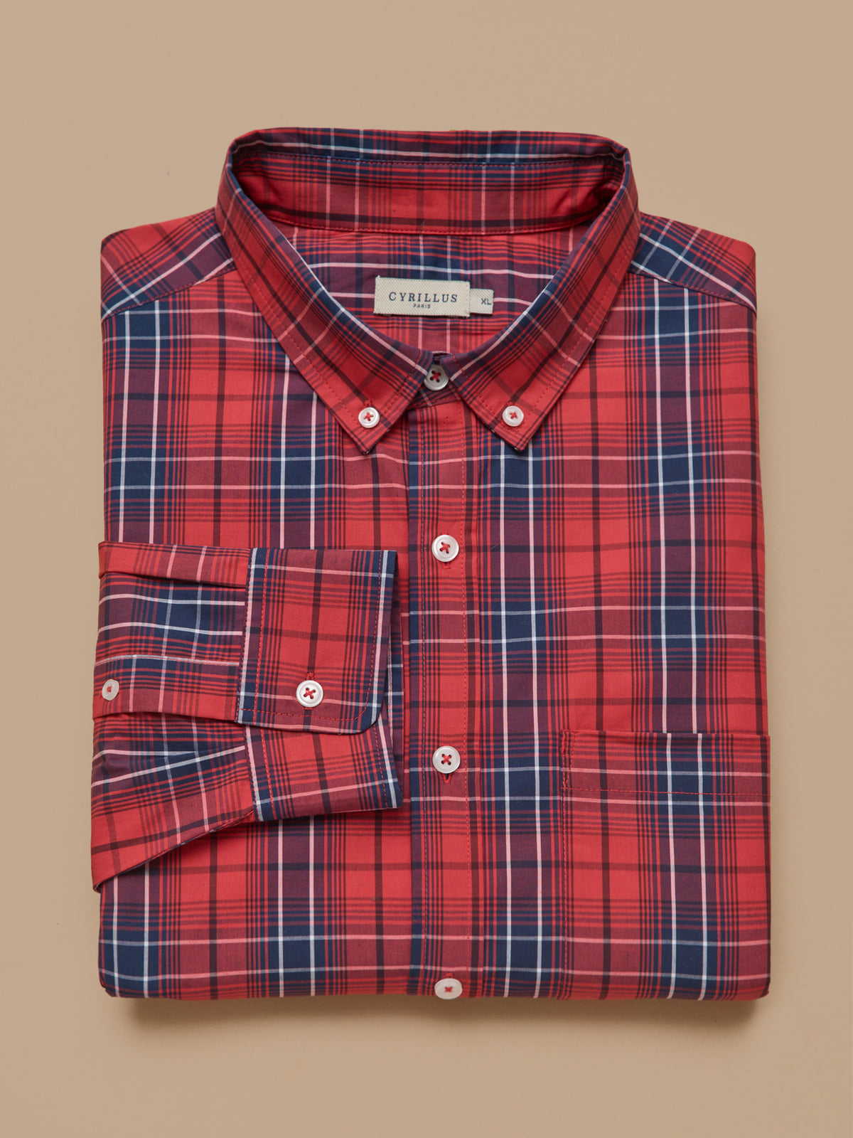 Chemise popeline carreaux homme - coupe contemporaine