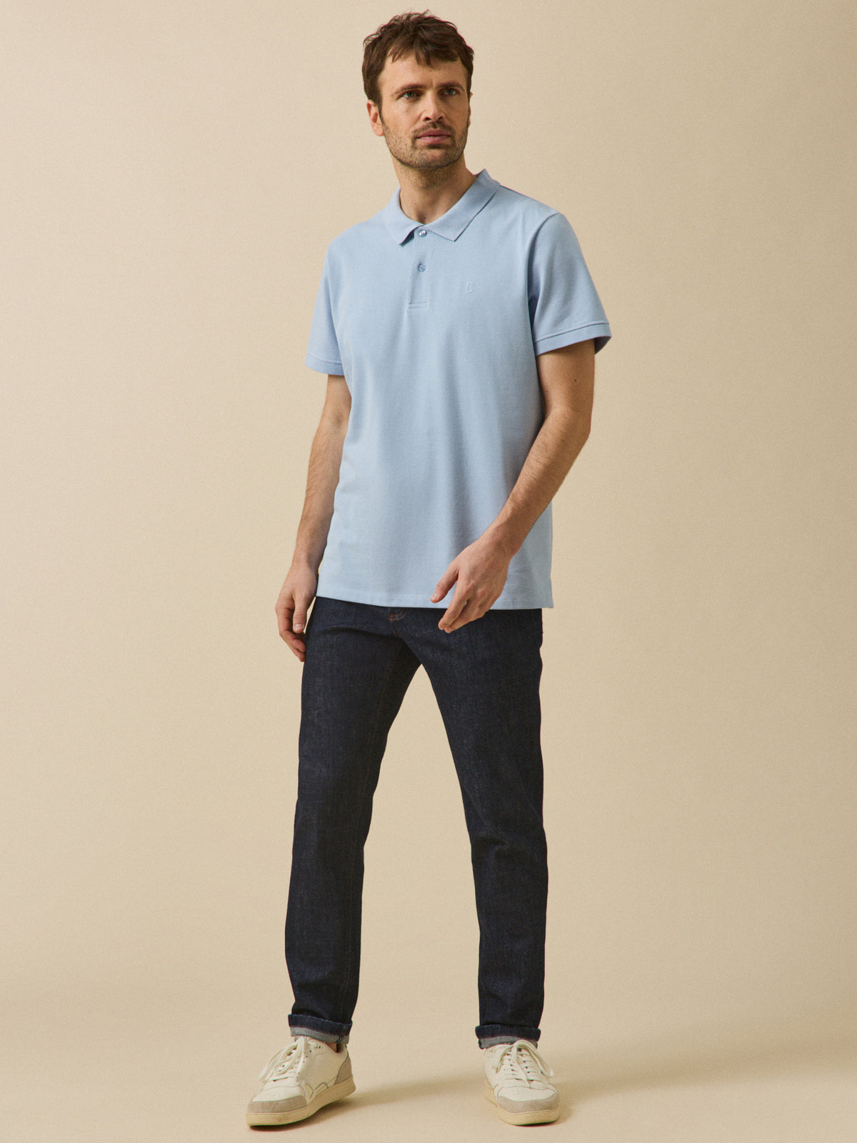 Polo uni maille piquée homme coton biologique