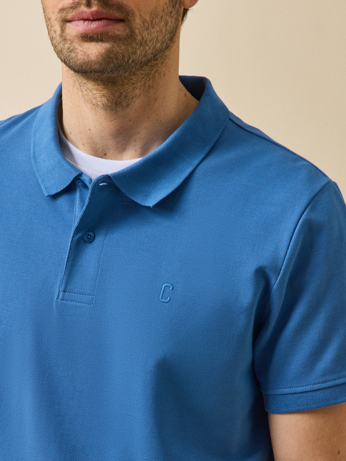 Polo uni maille piquée homme coton biologique