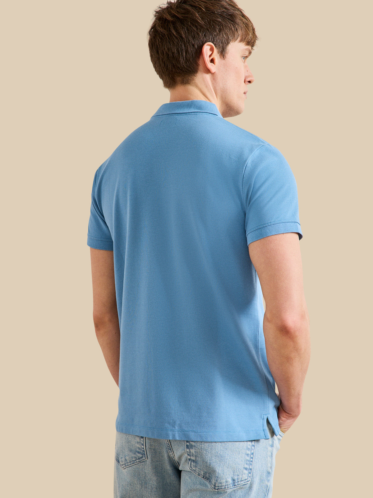 Polo uni maille piquée homme coton biologique