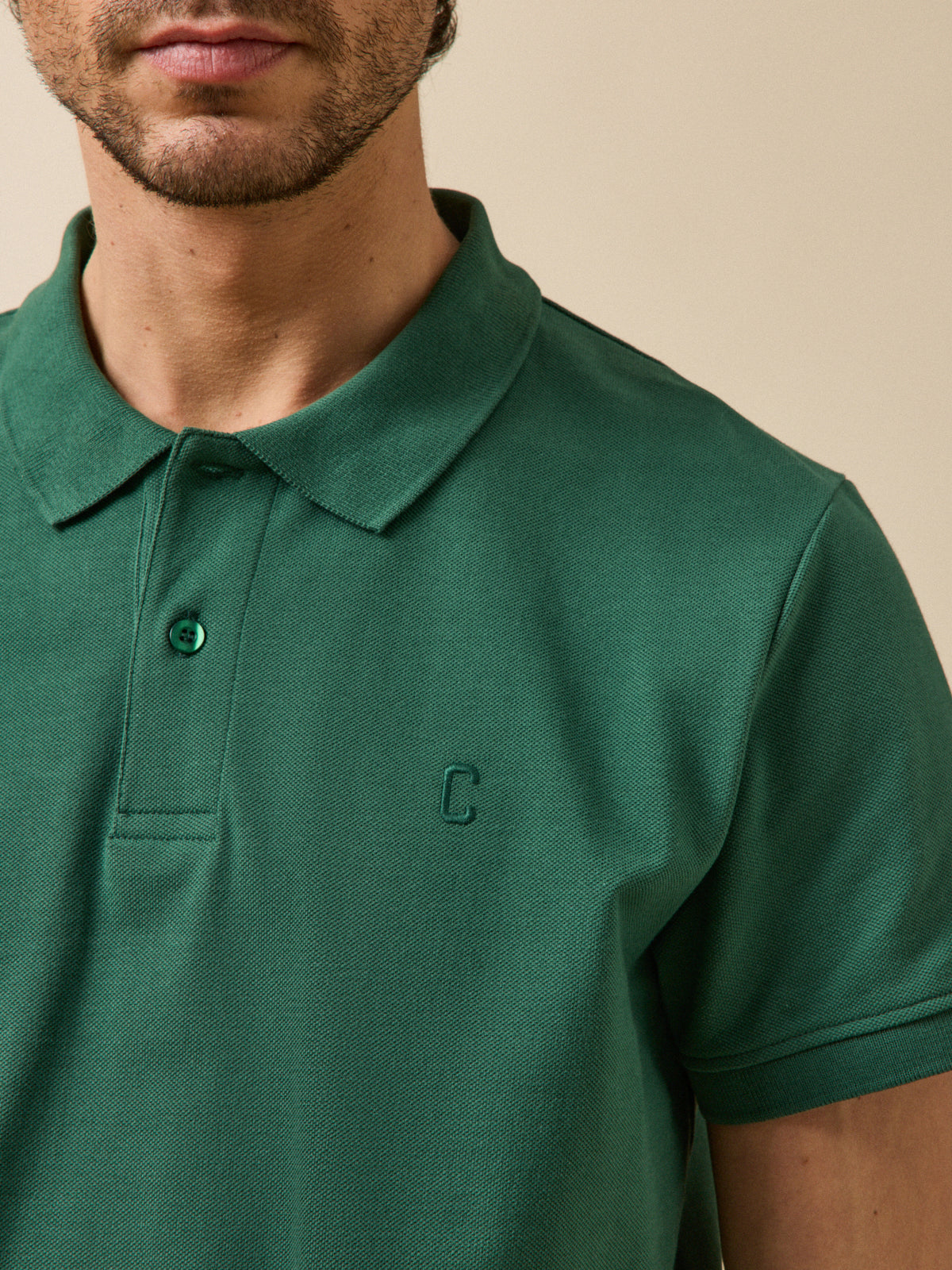 Polo uni maille piquée homme coton biologique