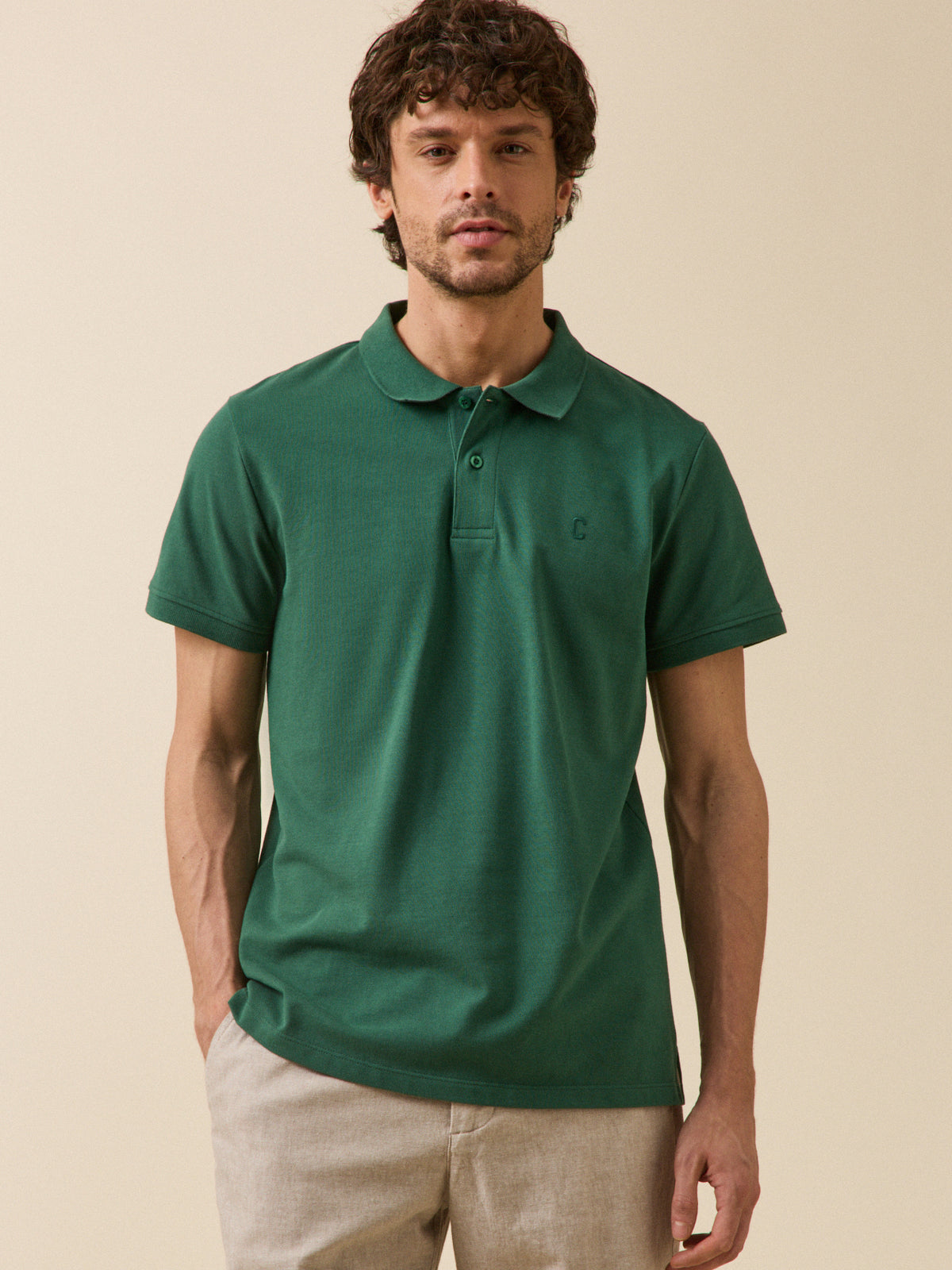 Polo uni maille piquée homme coton biologique
