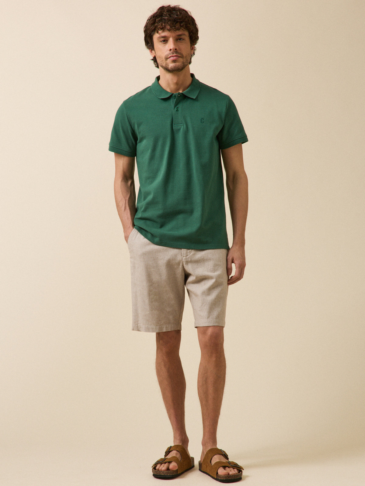 Polo uni maille piquée homme coton biologique