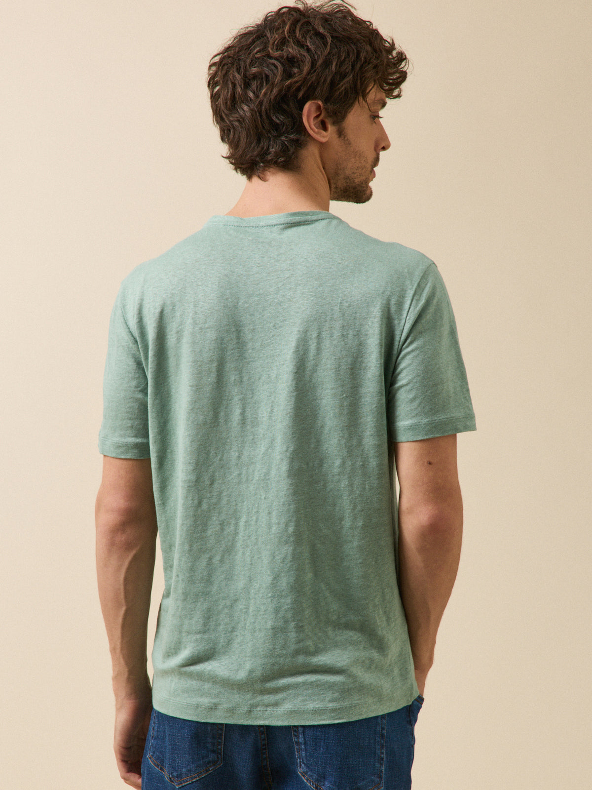 T-shirt lin homme col rond