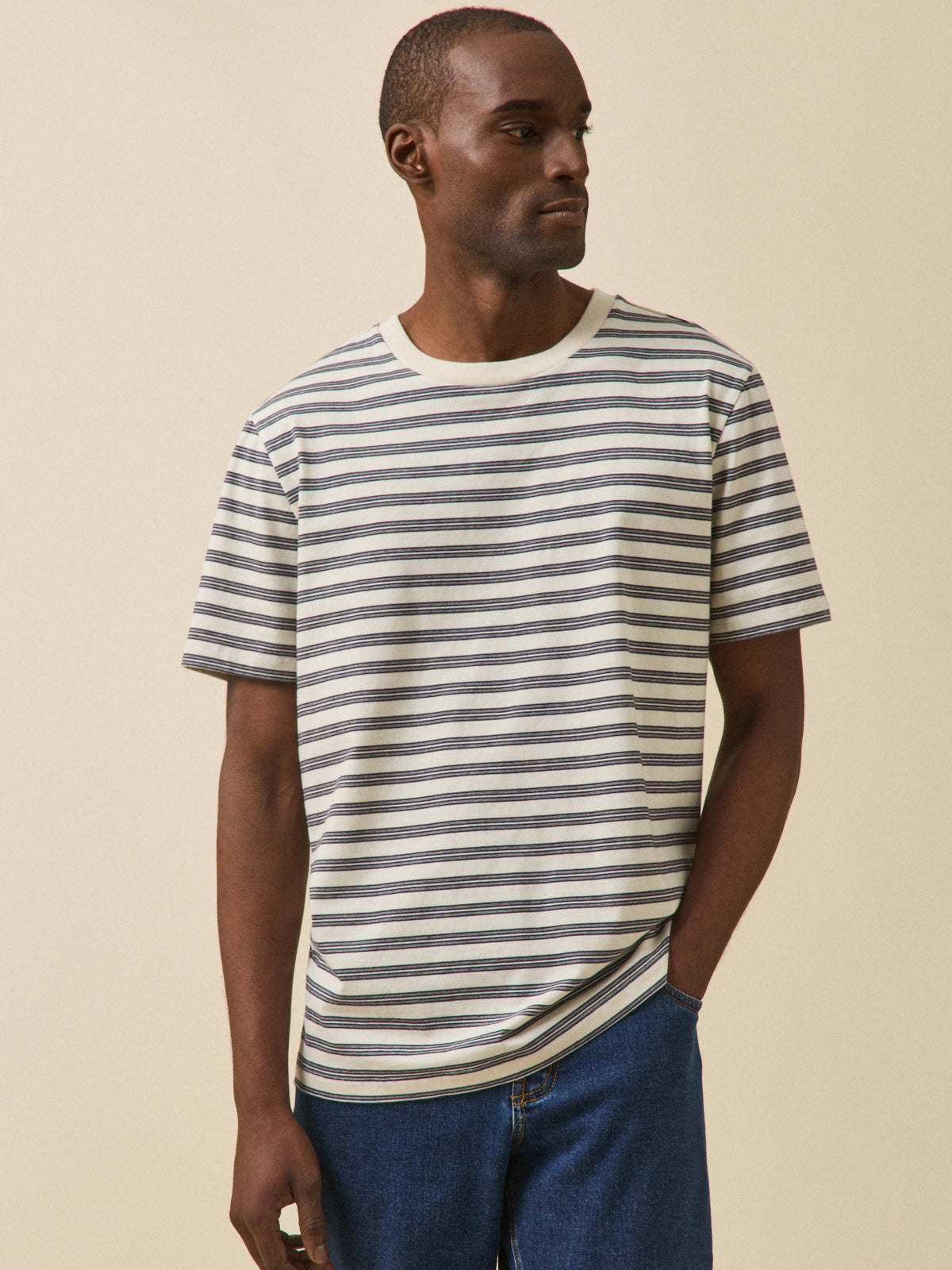 T-shirt rayé homme coton biologique