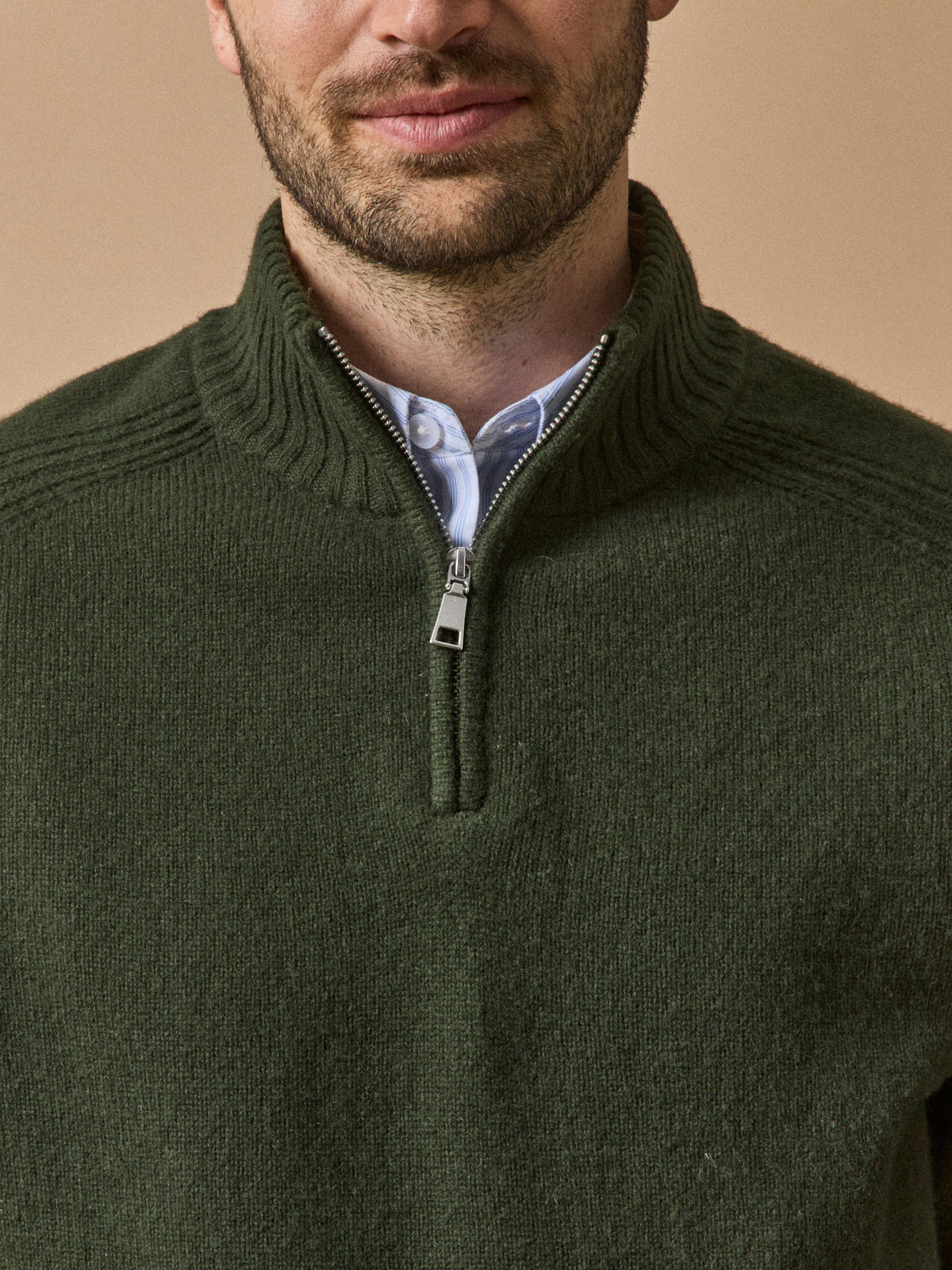 Pull col montant zippé homme