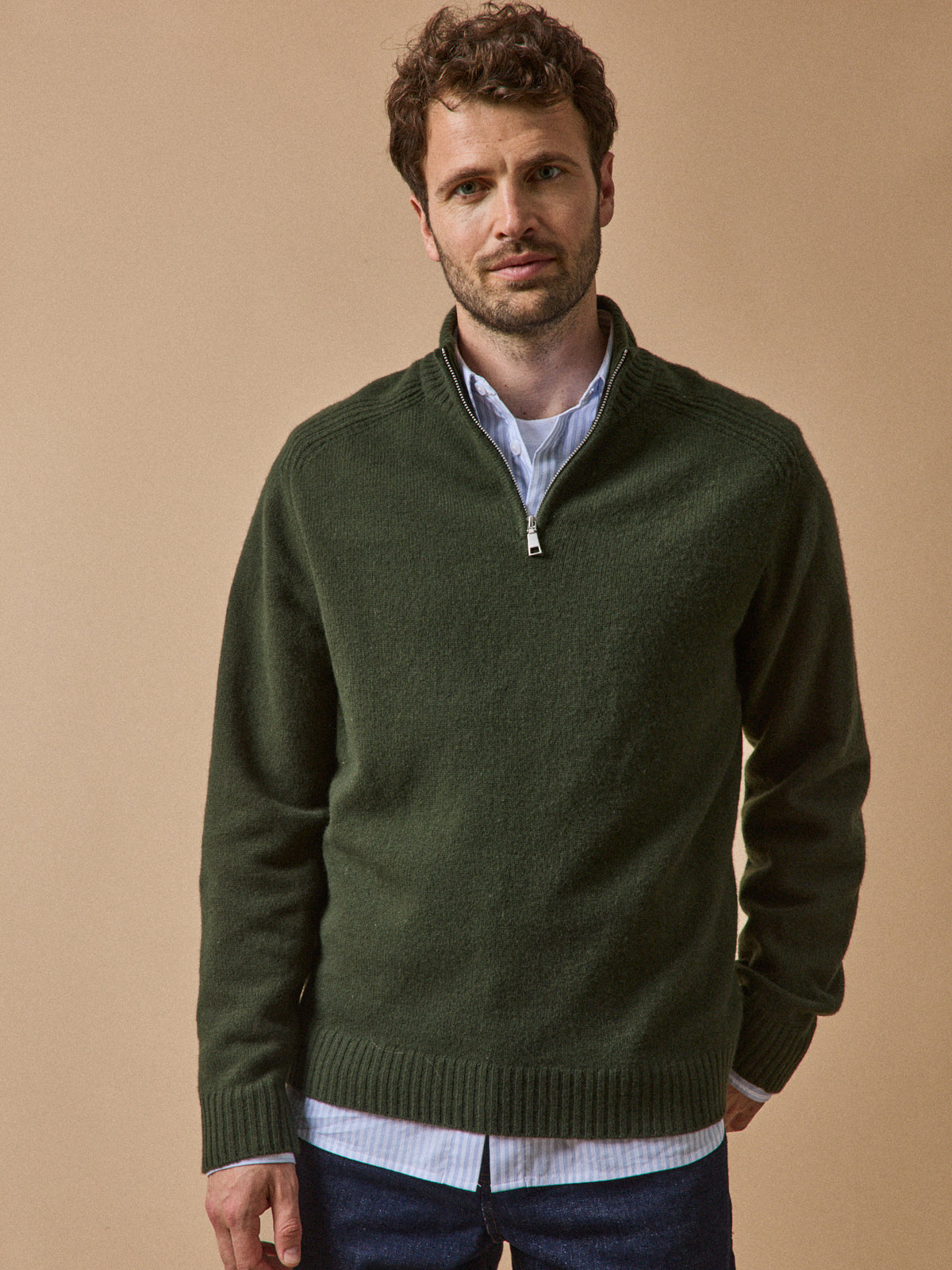 Pull col montant zippé homme