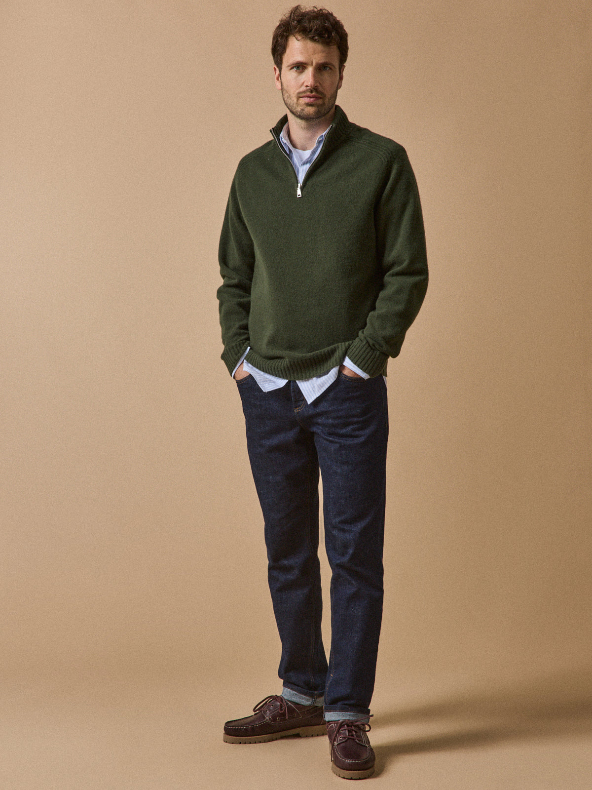 Pull col montant zippé homme