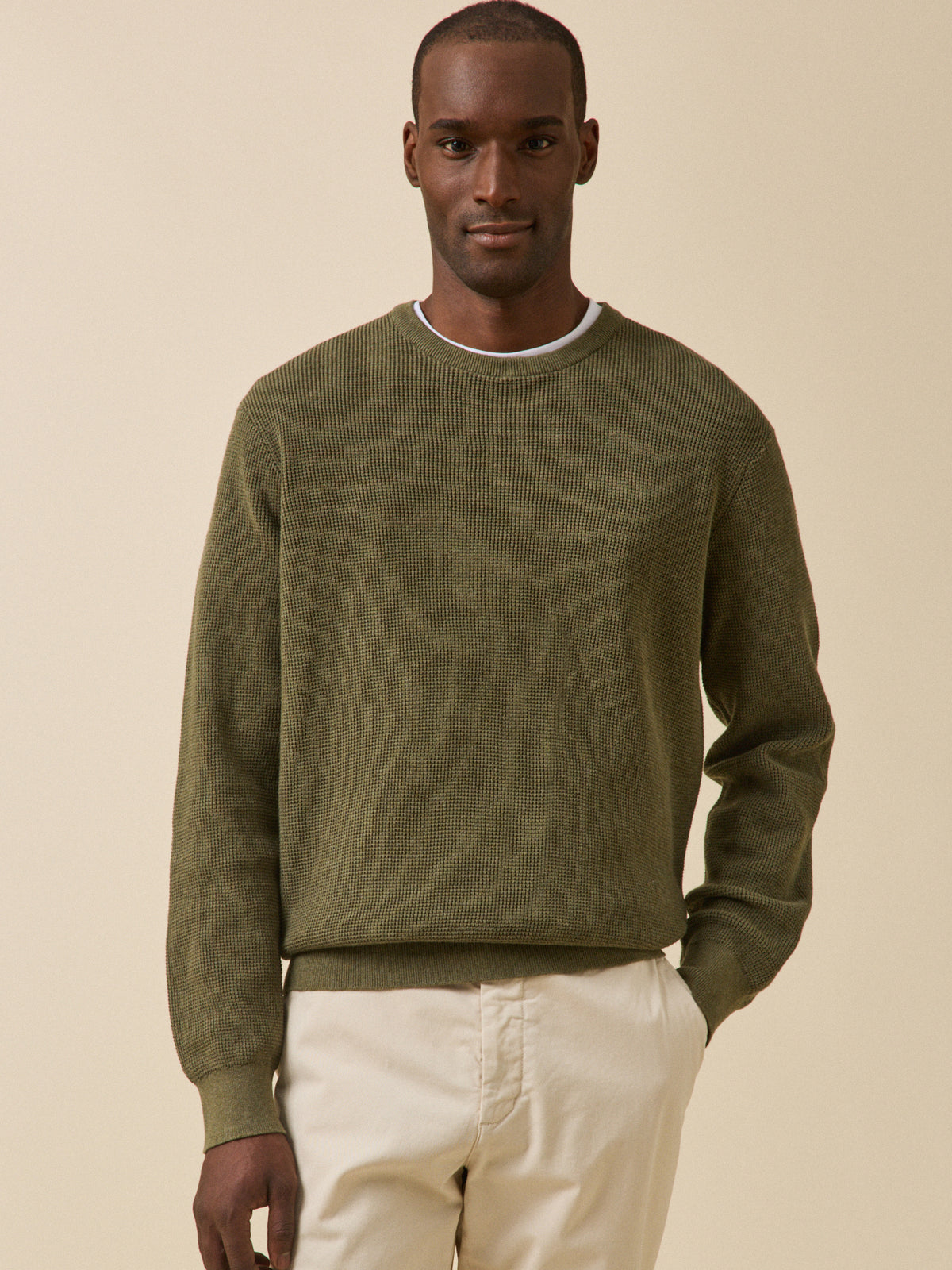 Pull  maille gaufrée homme