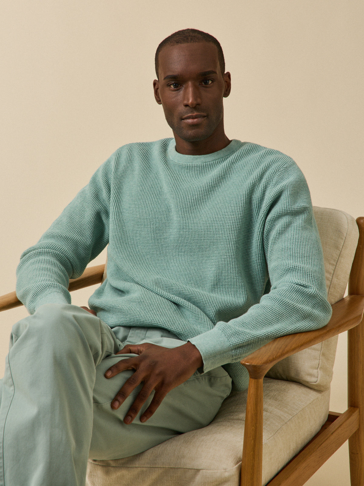 Pull  maille gaufrée homme